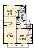 シャーメゾングレース　B棟  ｜ 岡山県岡山市中区土田（賃貸アパート2LDK・2階・57.07㎡） その2