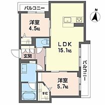 コンフォルト大元駅  ｜ 岡山県岡山市北区西古松（賃貸マンション2LDK・2階・58.37㎡） その2