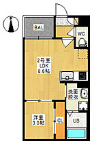 REGALEST 桑田  ｜ 岡山県岡山市北区桑田町（賃貸アパート1LDK・1階・30.06㎡） その2