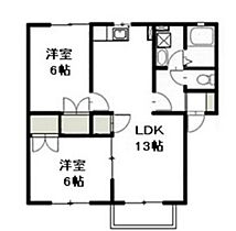 リベルテハイツ国富　B  ｜ 岡山県岡山市中区国富1丁目（賃貸アパート2LDK・2階・54.65㎡） その2