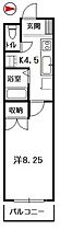 ファミール北方  ｜ 岡山県岡山市北区北方1丁目（賃貸マンション1K・4階・27.32㎡） その2