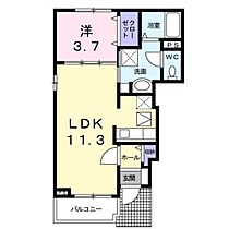 シャトー花ずいC  ｜ 岡山県岡山市東区瀬戸町瀬戸（賃貸アパート1LDK・1階・37.76㎡） その2