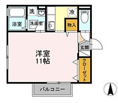 フェイバリット　フラット Ｃ棟  ｜ 岡山県岡山市南区西市（賃貸アパート1R・2階・32.63㎡） その2