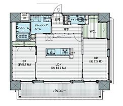 Celestial中町 00303 ｜ 岡山県岡山市北区三門中町（賃貸マンション2LDK・3階・68.91㎡） その2