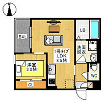 仮)REGALEST 西崎2  ｜ 岡山県岡山市北区西崎1丁目（賃貸アパート1LDK・3階・30.53㎡） その2