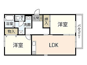 レ・シャトー  ｜ 岡山県岡山市北区西崎2丁目（賃貸アパート2LDK・2階・52.51㎡） その2