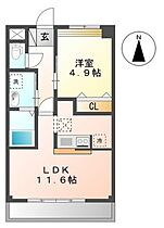 ルナロベリア  ｜ 岡山県岡山市北区花尻ききょう町（賃貸アパート1LDK・1階・40.00㎡） その2