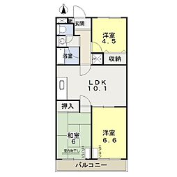 ヌーベルイヌカイA 3LDKの間取図画像