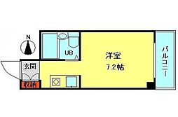 チュリス幸町マンション ワンルームの間取図画像