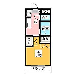 マンションLee2 1Kの間取図画像