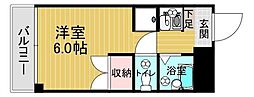 グランディール門田屋敷 ワンルームの間取図画像