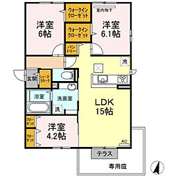 Ｐａｒａｓ 1階3LDKの間取り