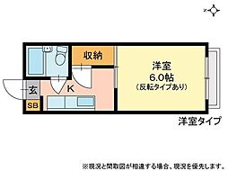 コーポ難波 1Kの間取図画像