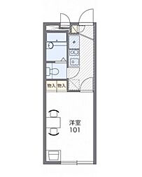 レオパレスアーバンフォレスト 1Kの間取図画像