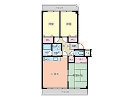 ドミール福島B 3LDKの間取図画像
