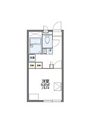 レオパレスプラムK 1Kの間取図画像