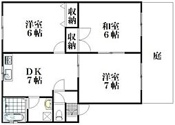 ファミーユ人見A 3DKの間取図画像