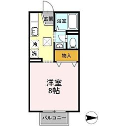 フローラル・コート ワンルームの間取図画像