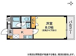 アージュ伊島 1Kの間取図画像