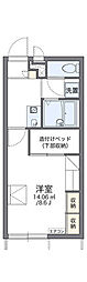 レオパレス希望 1Kの間取図画像