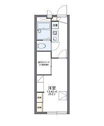 レオパレスアロハA 1Kの間取図画像