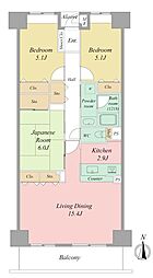 ハーモニア新町 3LDKの間取図画像
