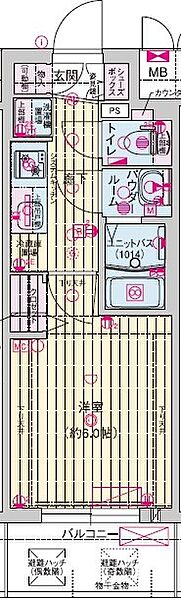 プレサンス野江内代ペルティエ 204｜大阪府大阪市都島区内代町2丁目(賃貸マンション1K・2階・21.28㎡)の写真 その2