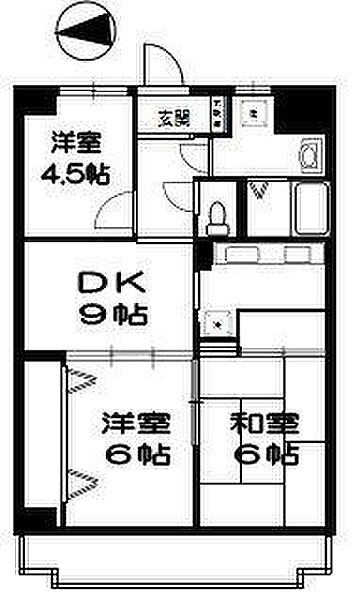 レジデンス伊藤II ｜神奈川県厚木市旭町2丁目(賃貸マンション3DK・6階・57.33㎡)の写真 その2