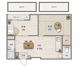 エクセル上島頭 2DKの間取図画像