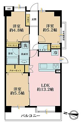 3LDK、専有...