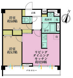 間取図画像 2LDK