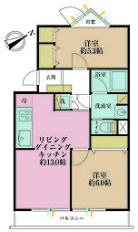 エンゼルハイム寺尾 2LDKの間取図画像
