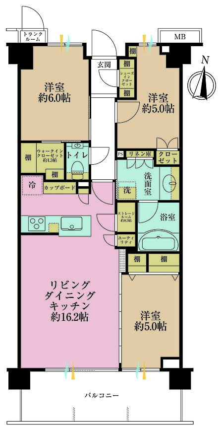 3LDK 間取り