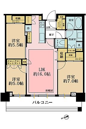 3LDK、専有...