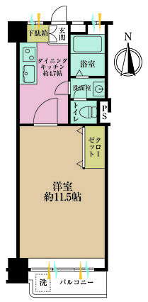 1DK、専有面...