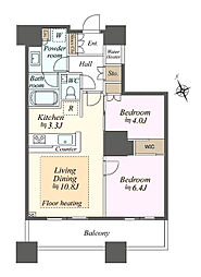 ザ・パークハウス西新宿タワー60 2LDKの間取図画像