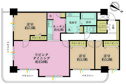 ハイネス目黒 3LDKの間取図画像