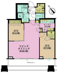 パークコート虎ノ門愛宕タワー 2LDKの間取図画像