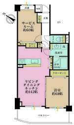 クレッセント等々力緑地2 1SLDKの間取図画像