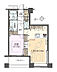 間取り：1LDK、専有面積60.89m2、バルコニー面積6.02m2