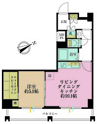 マンション三田 1LDKの間取図画像