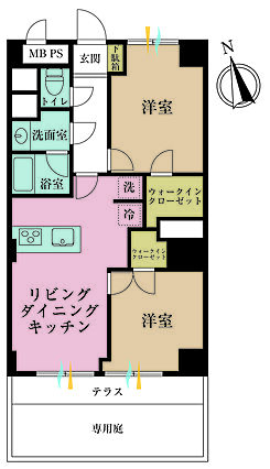 2LDK、専有...