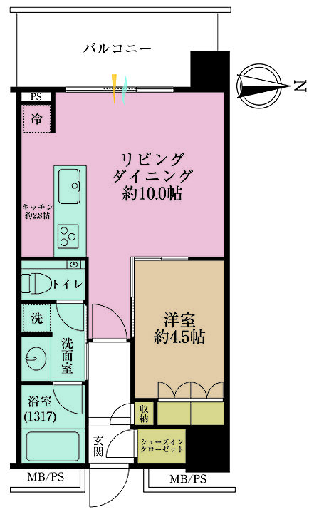 1LDK 間取り