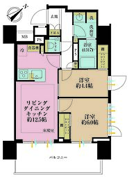パークタワー大森 2LDKの間取図画像