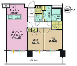 ローレルアイ白金 2LDKの間取図画像