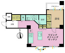 インペリアル赤坂フォラム 1LDKの間取図画像