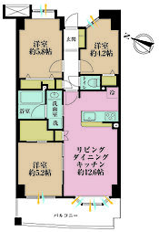 フジトピア川崎 3LDKの間取図画像
