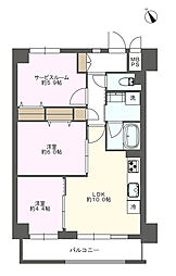 ライオンズステーションプラザ千歳烏山 2SLDKの間取図画像