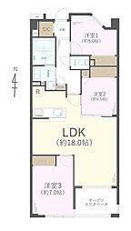 グランシティ川崎パークサイドレジデンス 3LDKの間取図画像