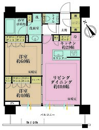 シティタワー新宿 2LDKの間取図画像